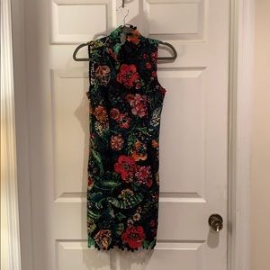 Floral print lace dress